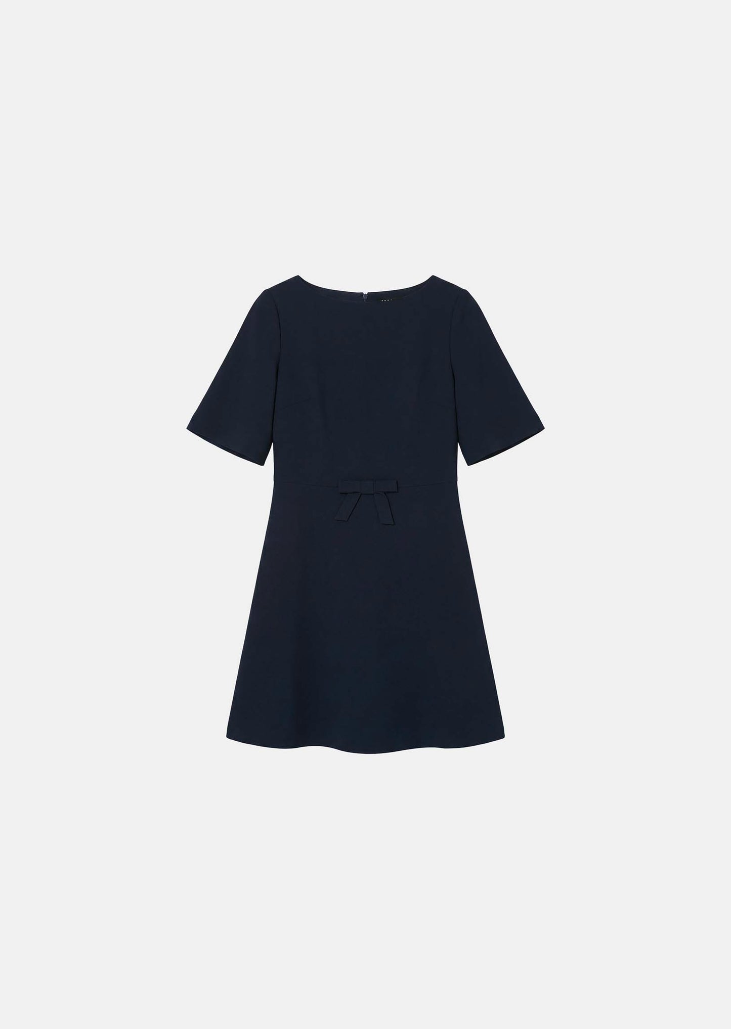dress in midnight blue fluid crepe