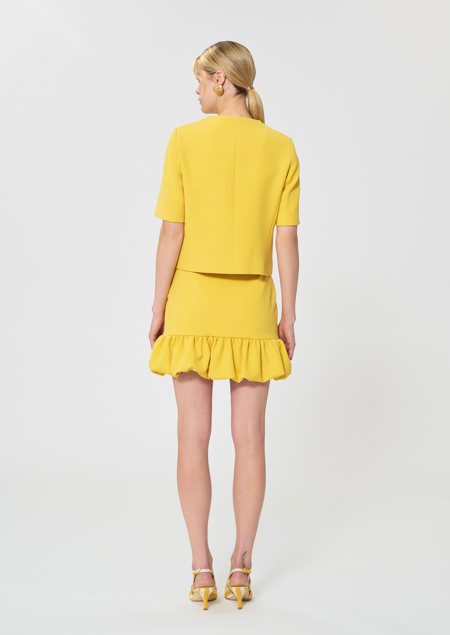 jacket in yellow foamy crepe