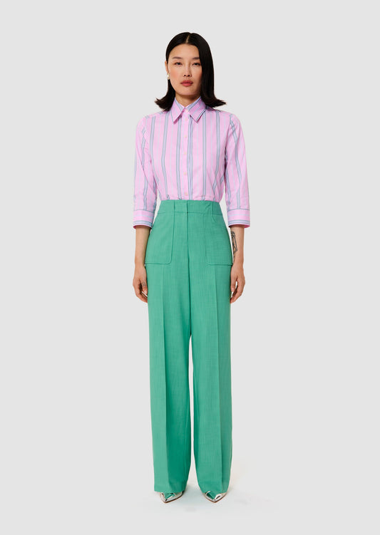 Pan green in flammed fabric
