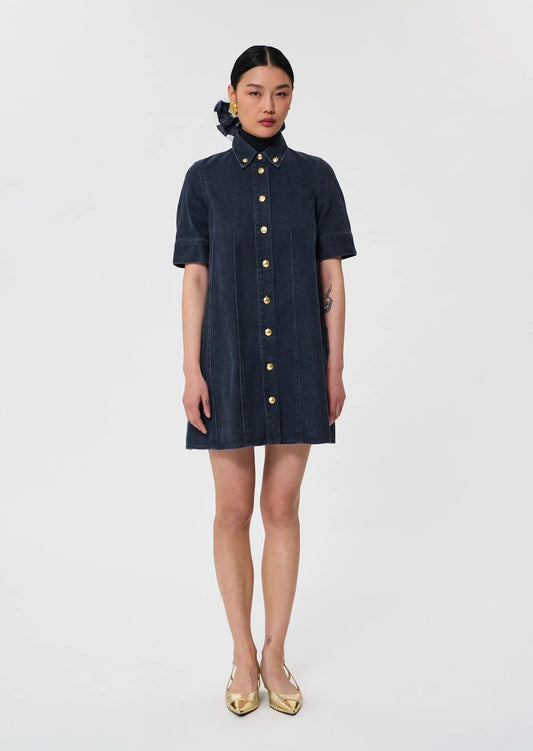 Riva dark blue cotton dress
