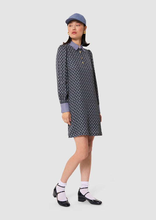 Rolfino midnight floral print dress