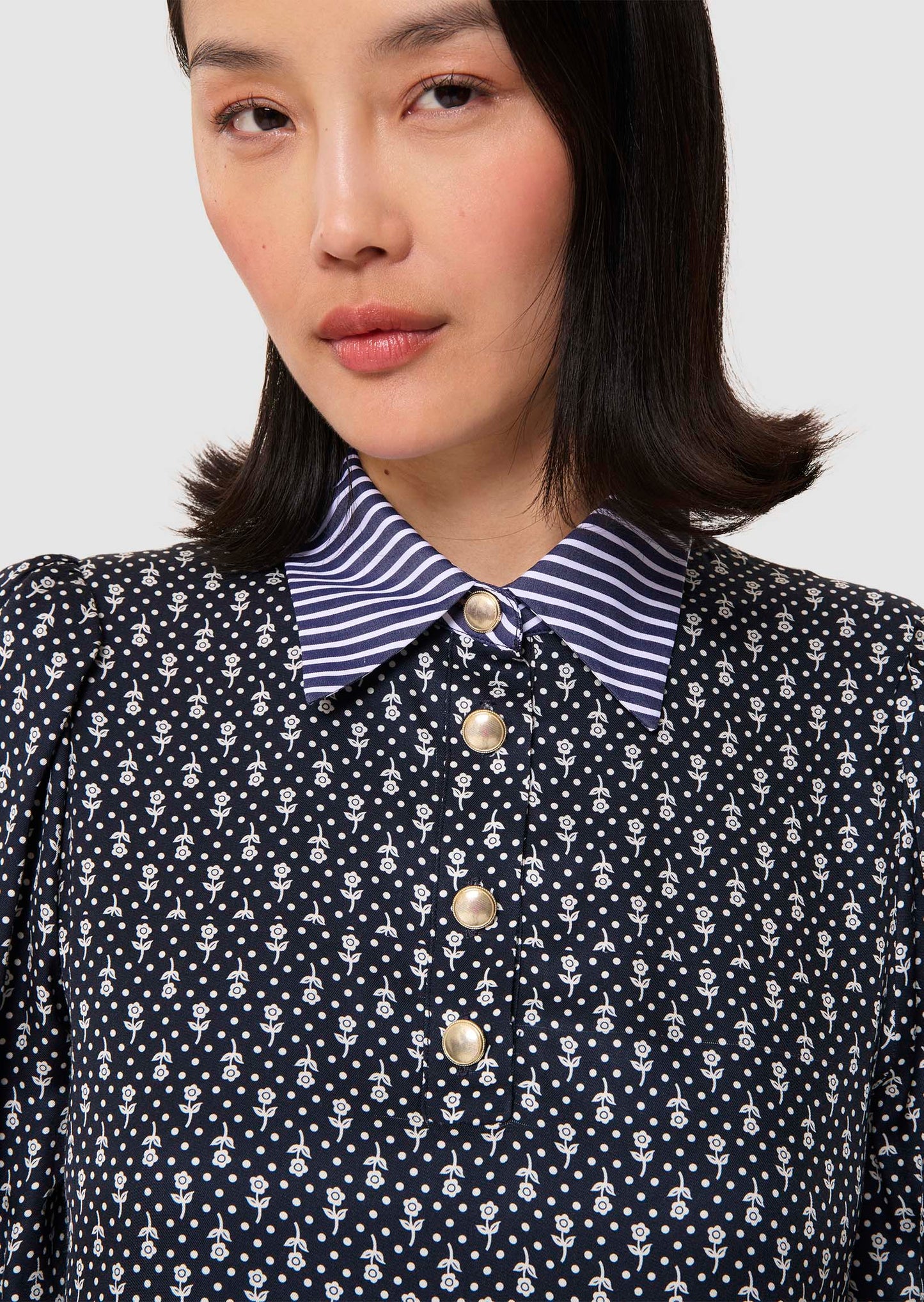 Rolfino midnight floral print dress