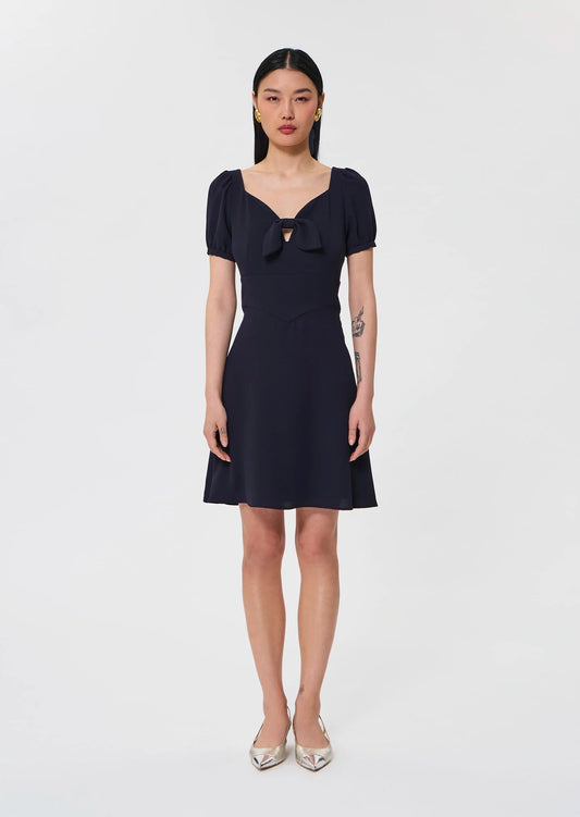 Rochel midnight blue fluid crepe dress