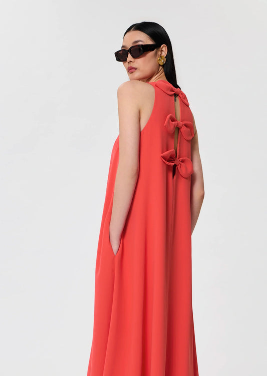 Roxanne red crepe dress