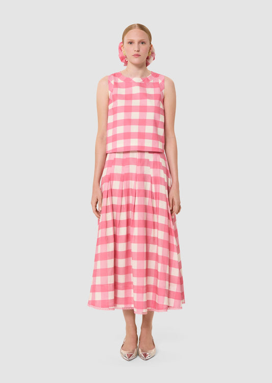 Tepee pink gingham top