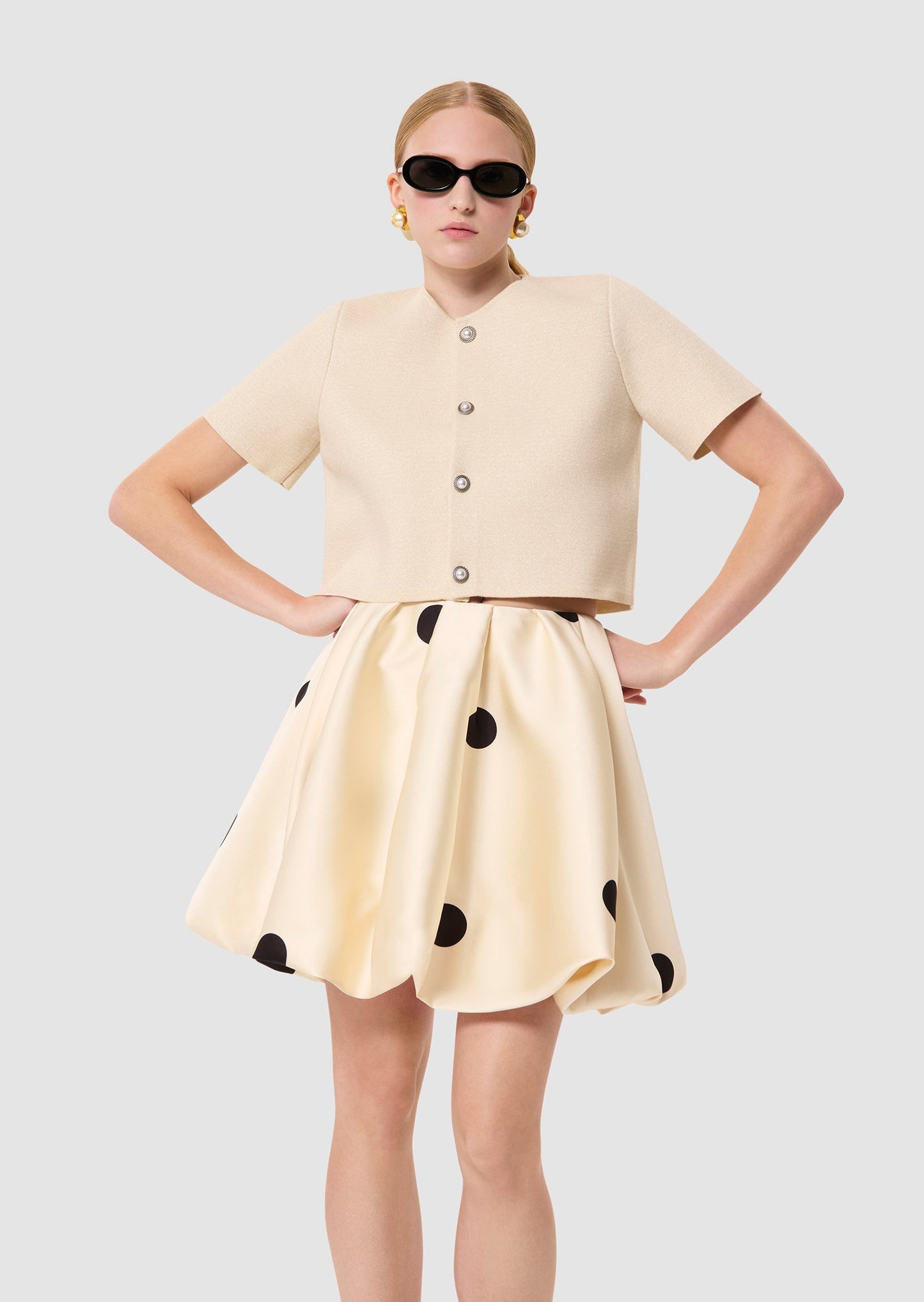 Glitter gold knit cardigan