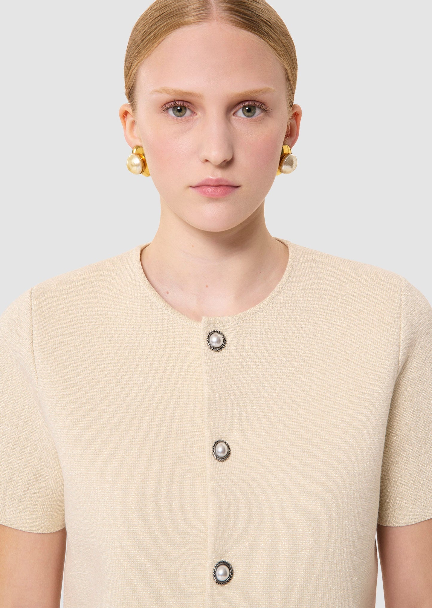 Glitter gold knit cardigan