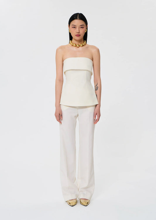Tonnie ecru tailored canvas top