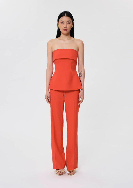 Tonnie red tailored canvas top