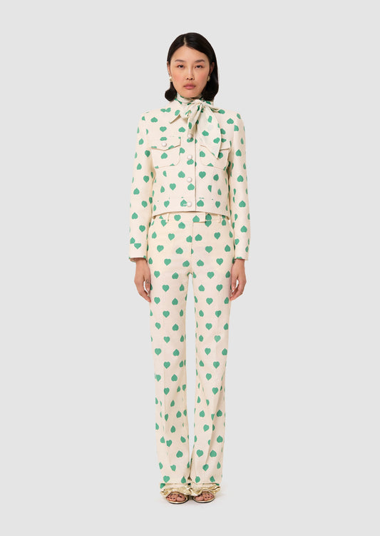 Vascano green hearts print jacket