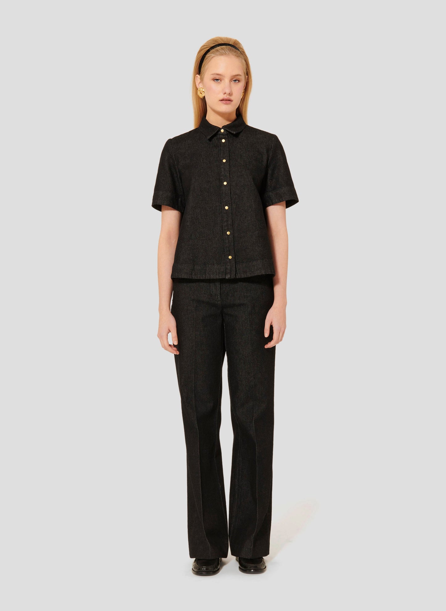 Tara Jarmon black denim shirt