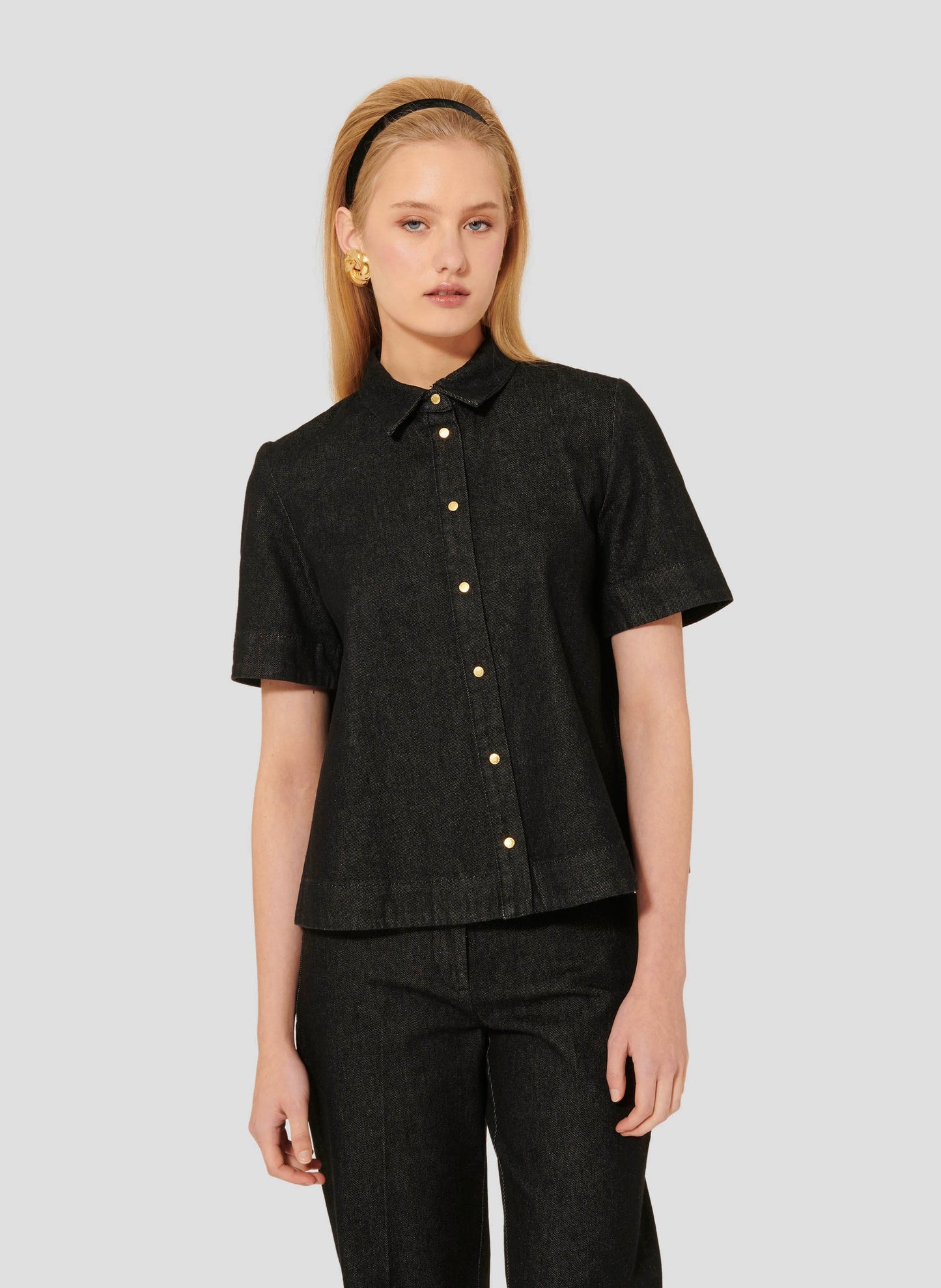 Tara Jarmon black denim shirt