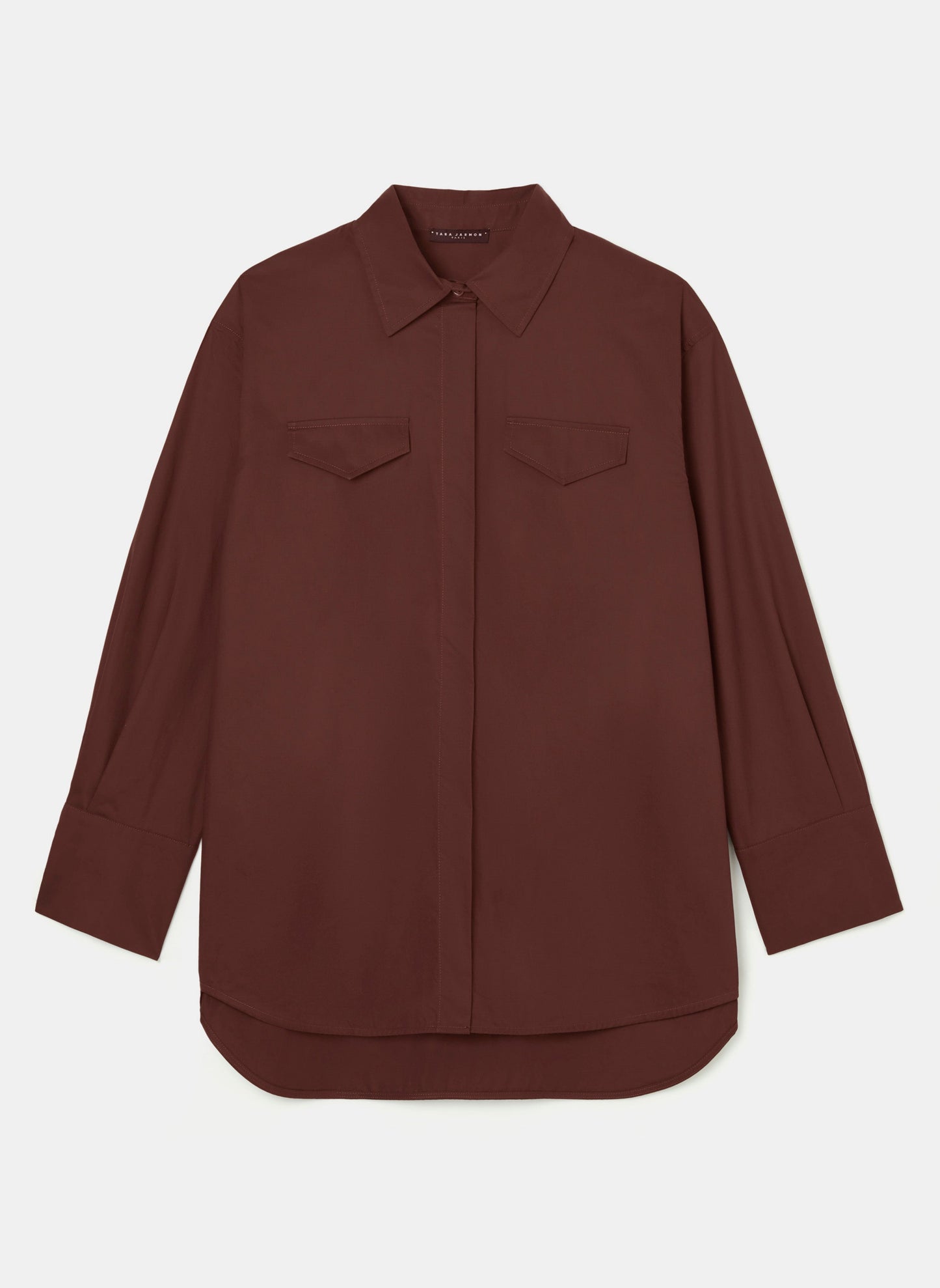 Tara Jarmon cotton burgundy poplin shirt