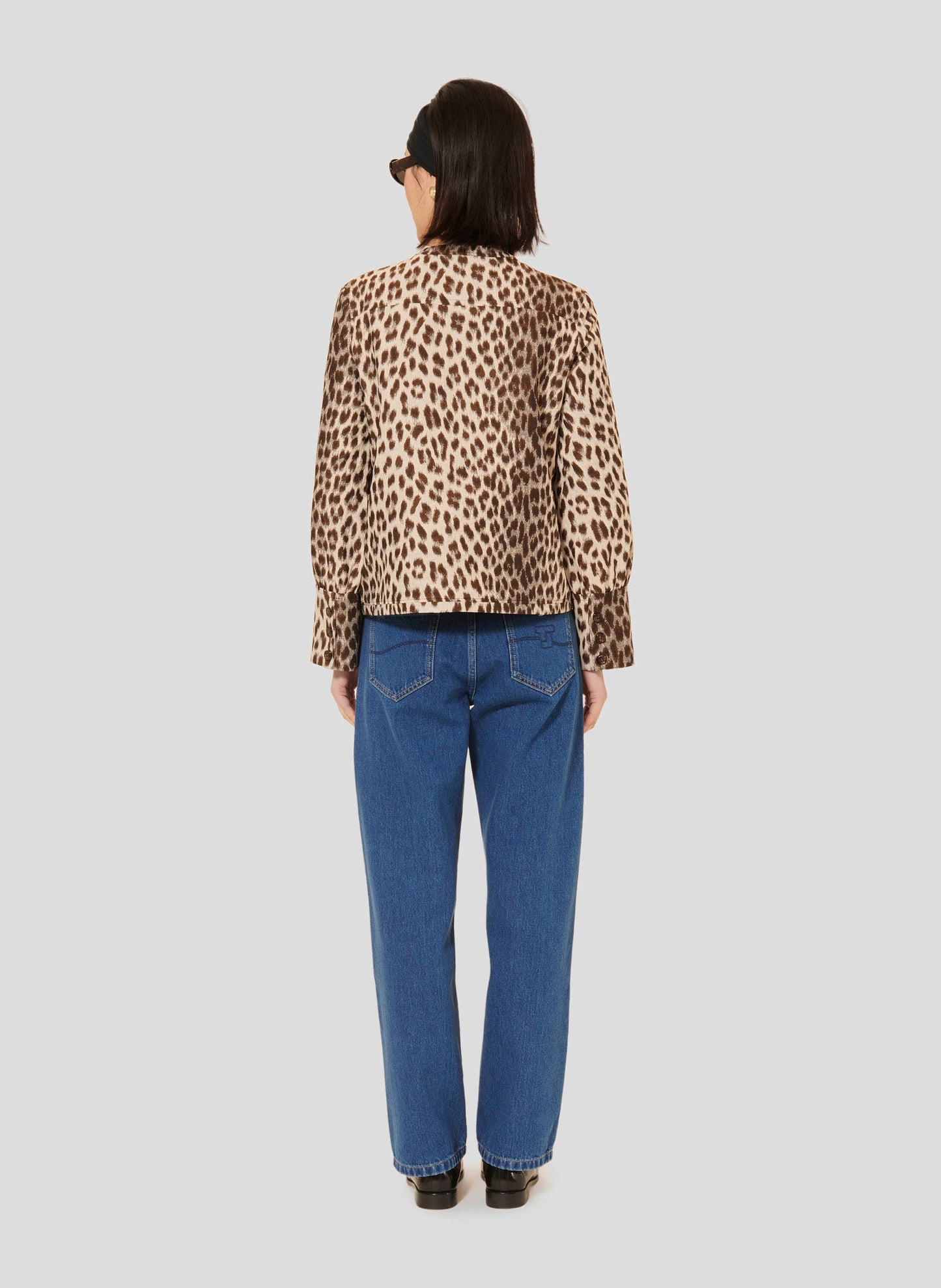 Tara Jarmon brown woman leopard printed shirt