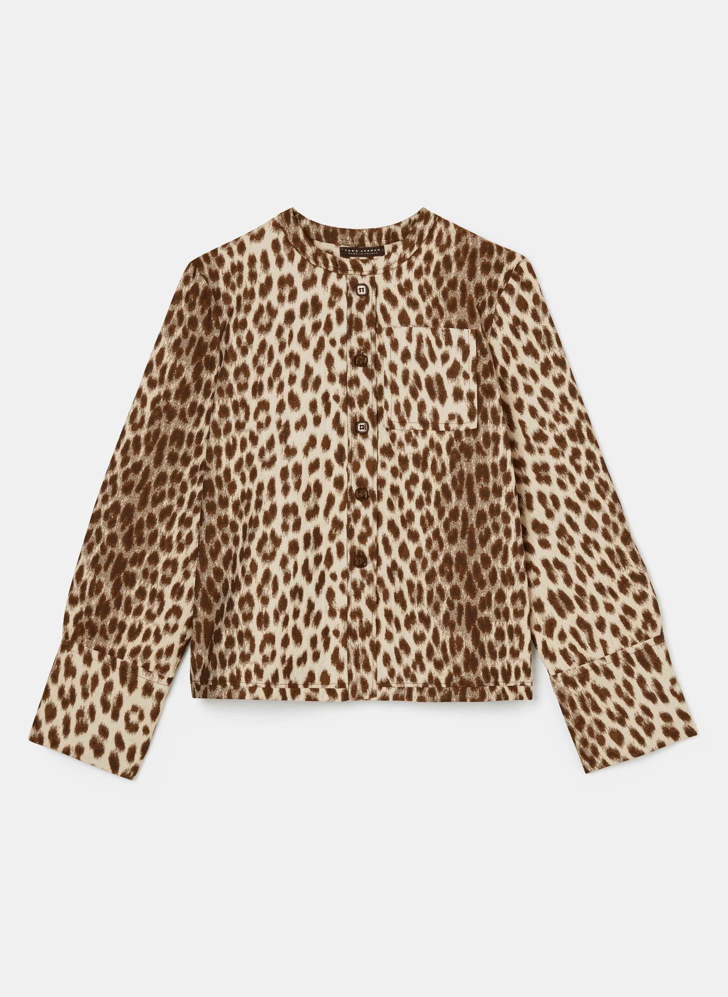 Tara Jarmon brown woman leopard printed shirt