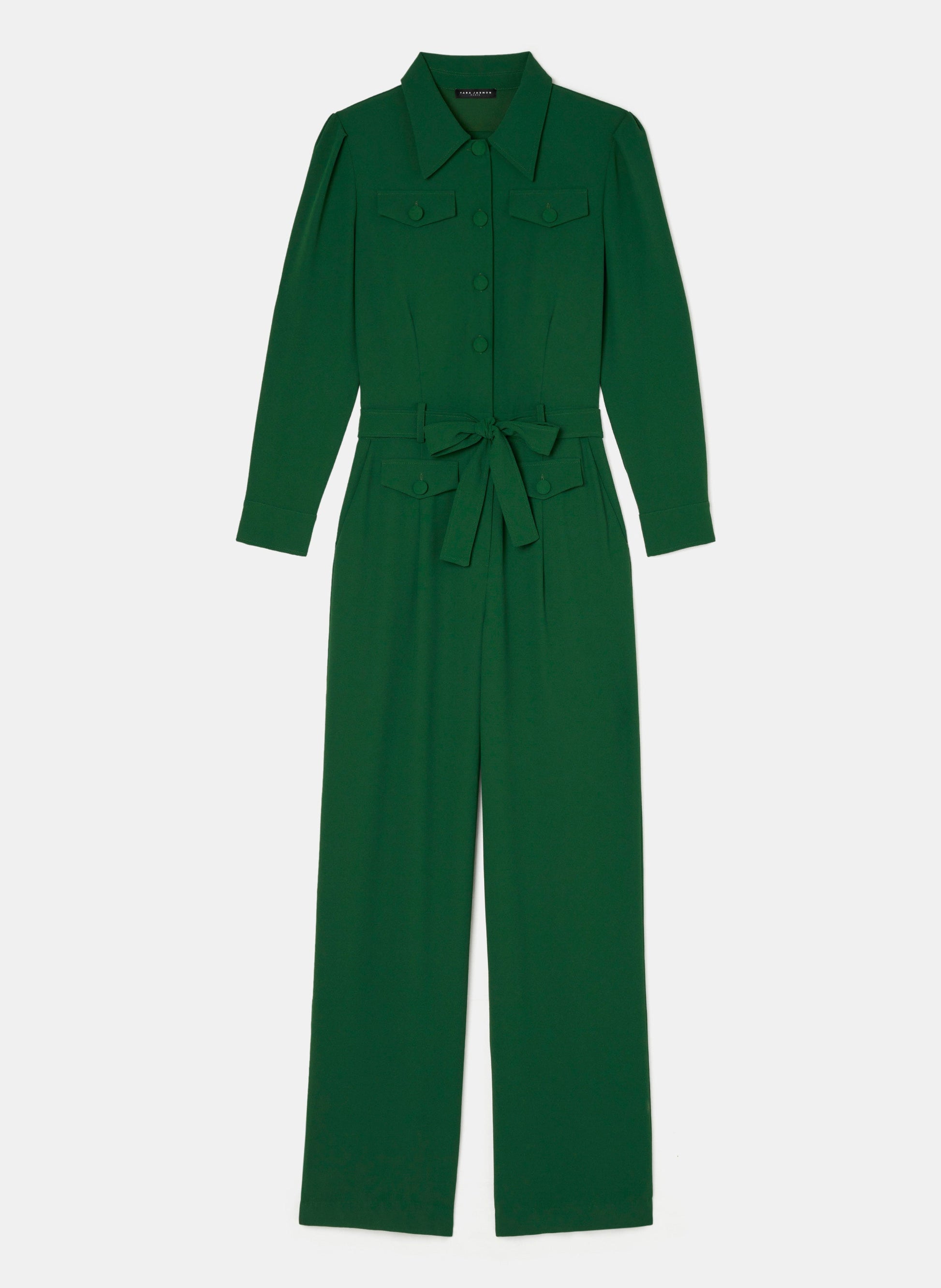 Tara Jarmon green crepe jumpsuit