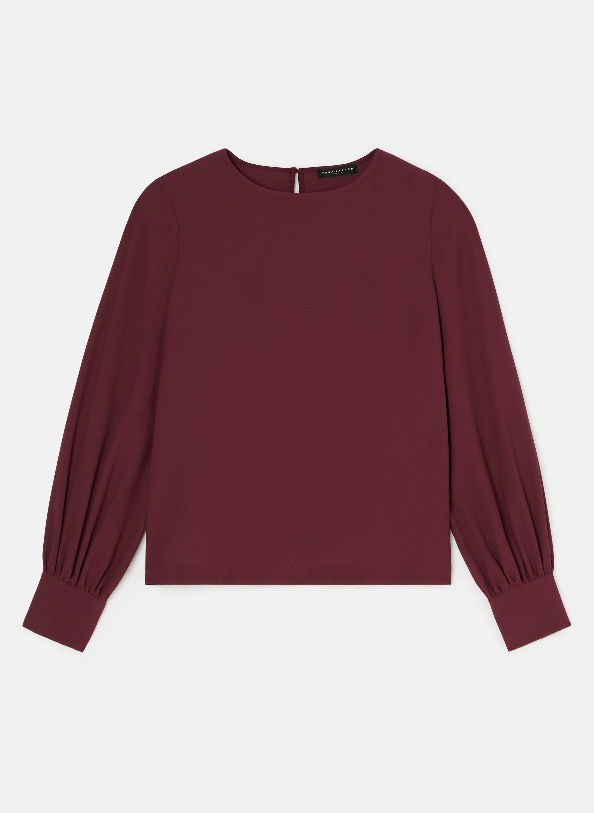 Comfortable Burgundy Top with Crepe Fabric and Button Detail.