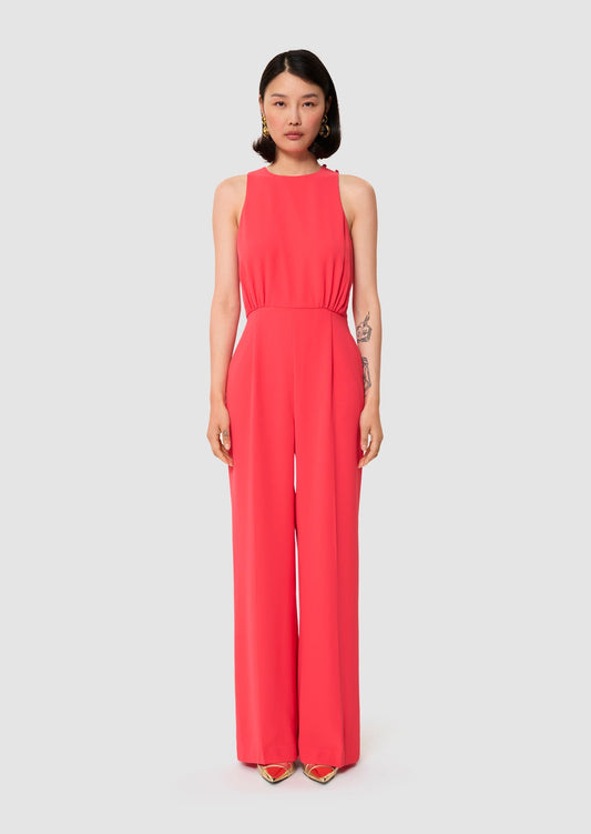 Cherry red crepe suit