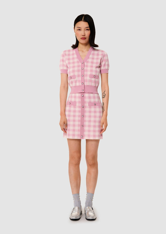 Gavril pink gingham cardigan