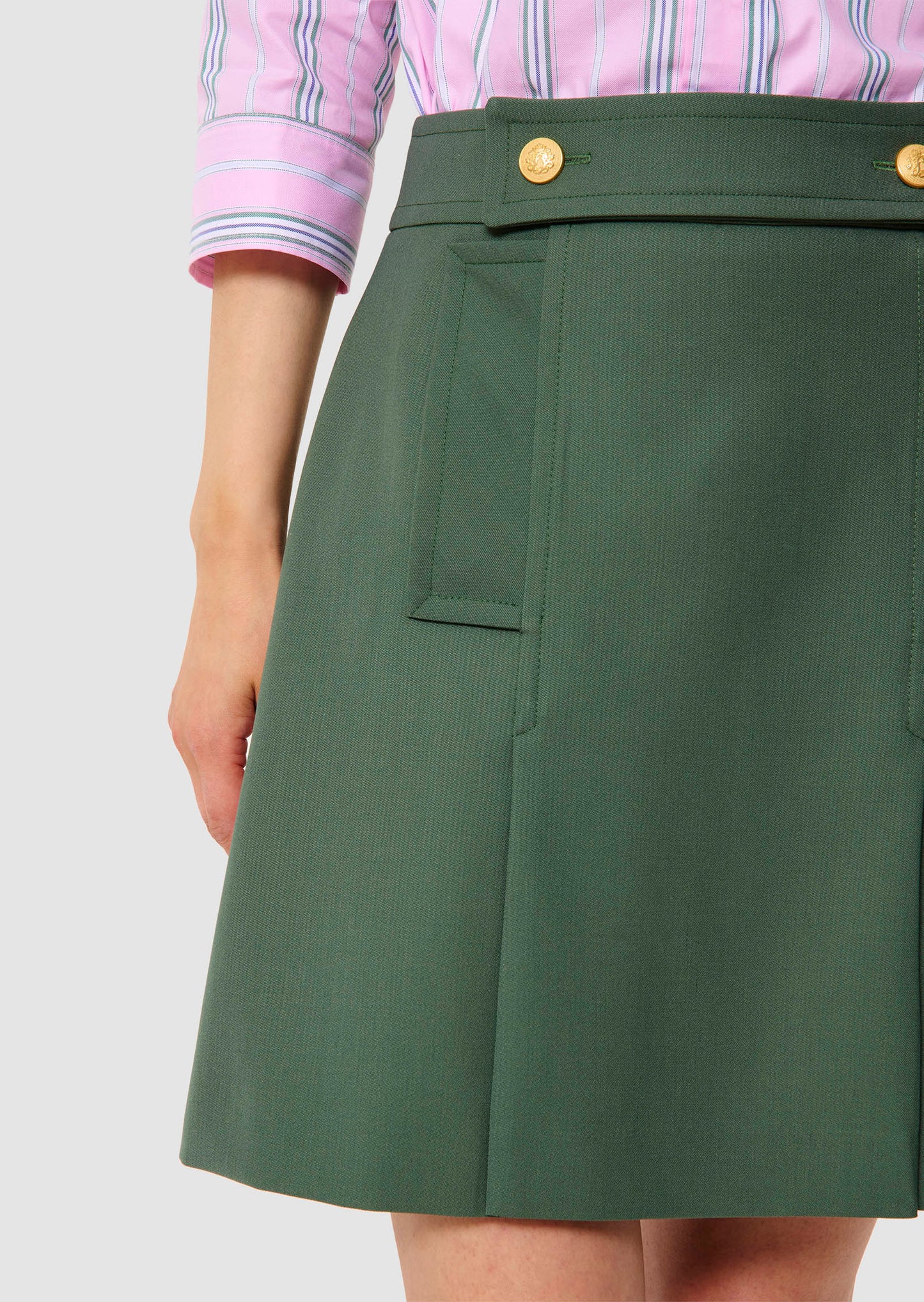 Jimmy green tailored wool skirt