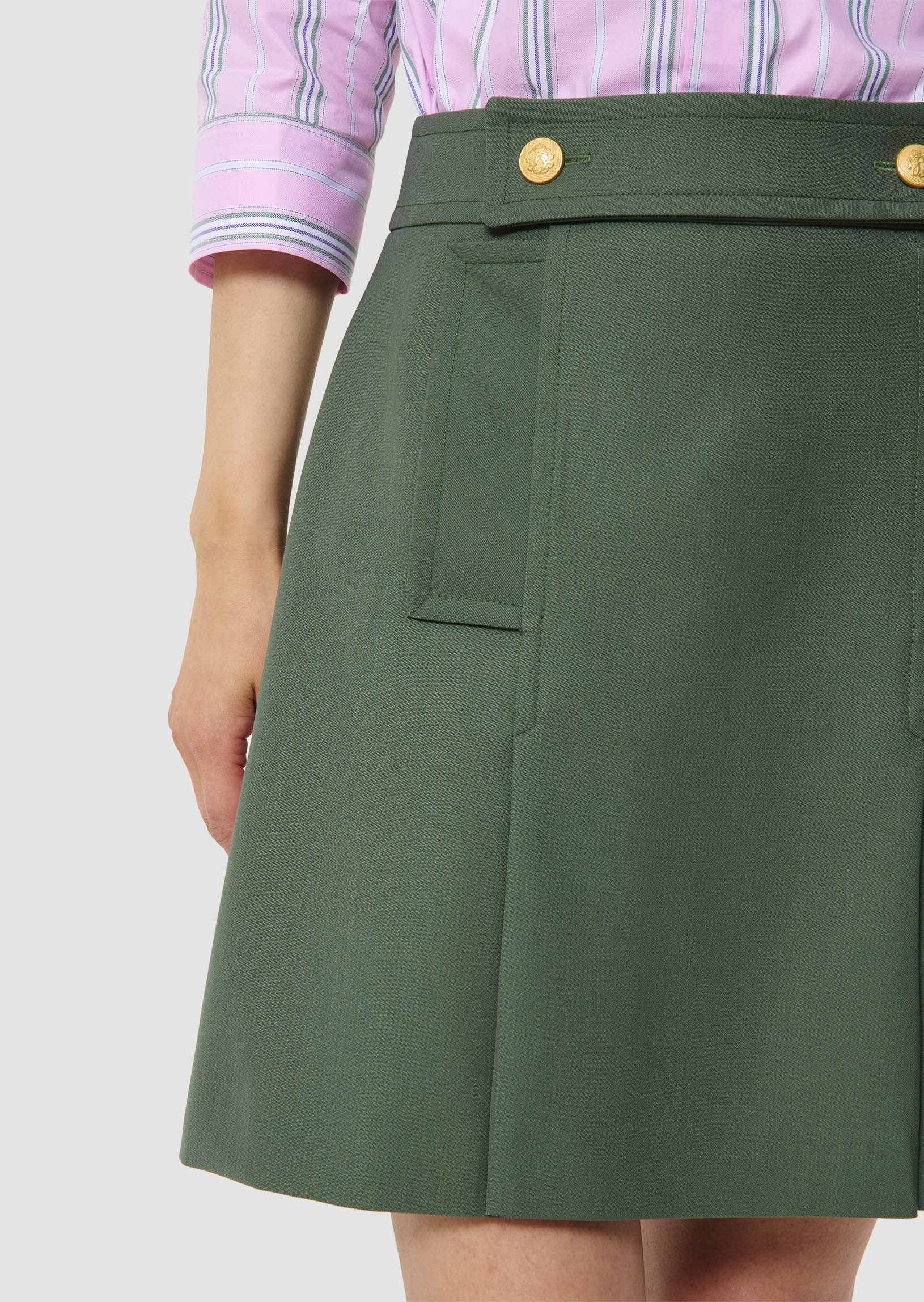 Jimmy green tailored wool skirt