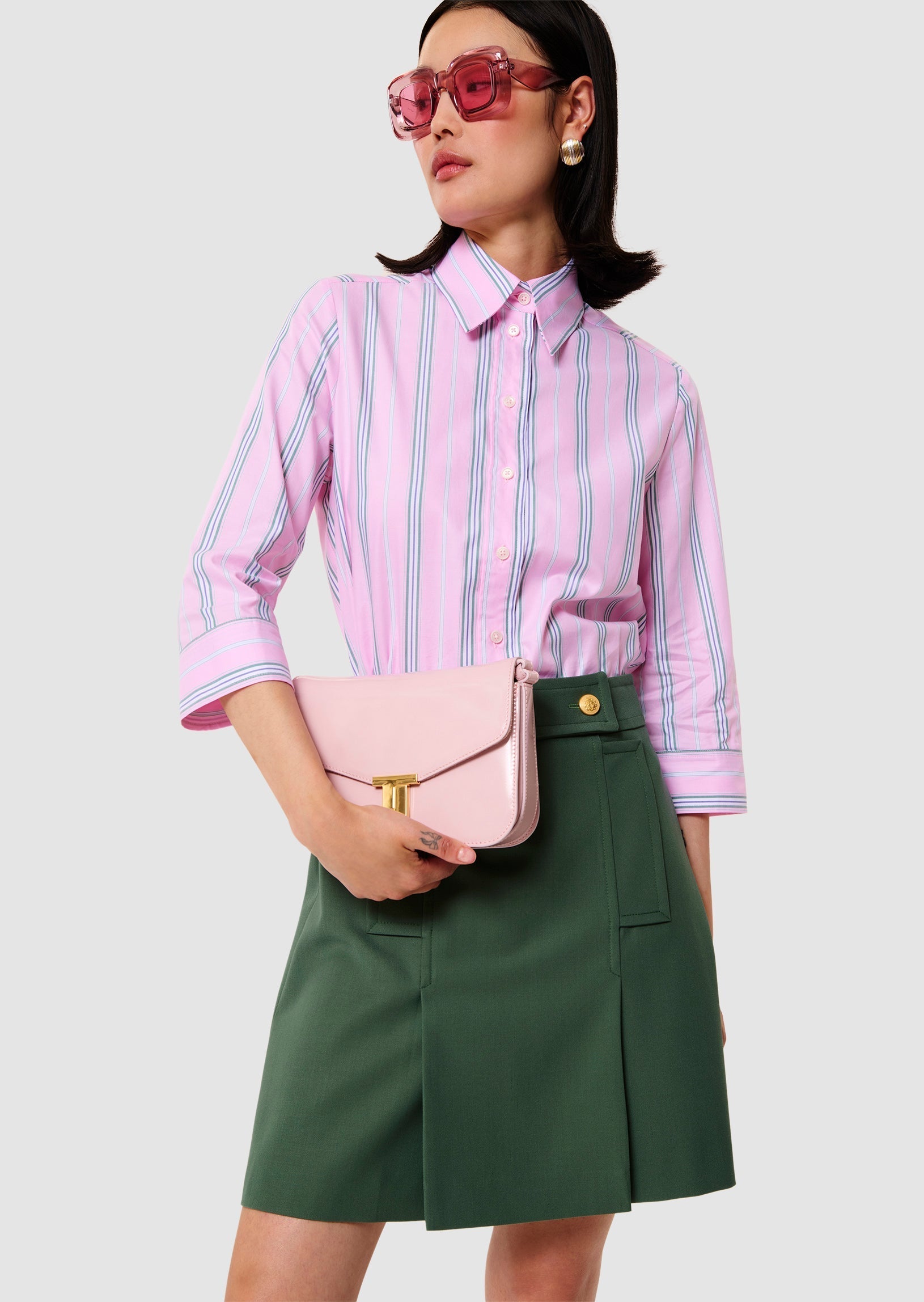 Jimmy green tailored wool skirt
