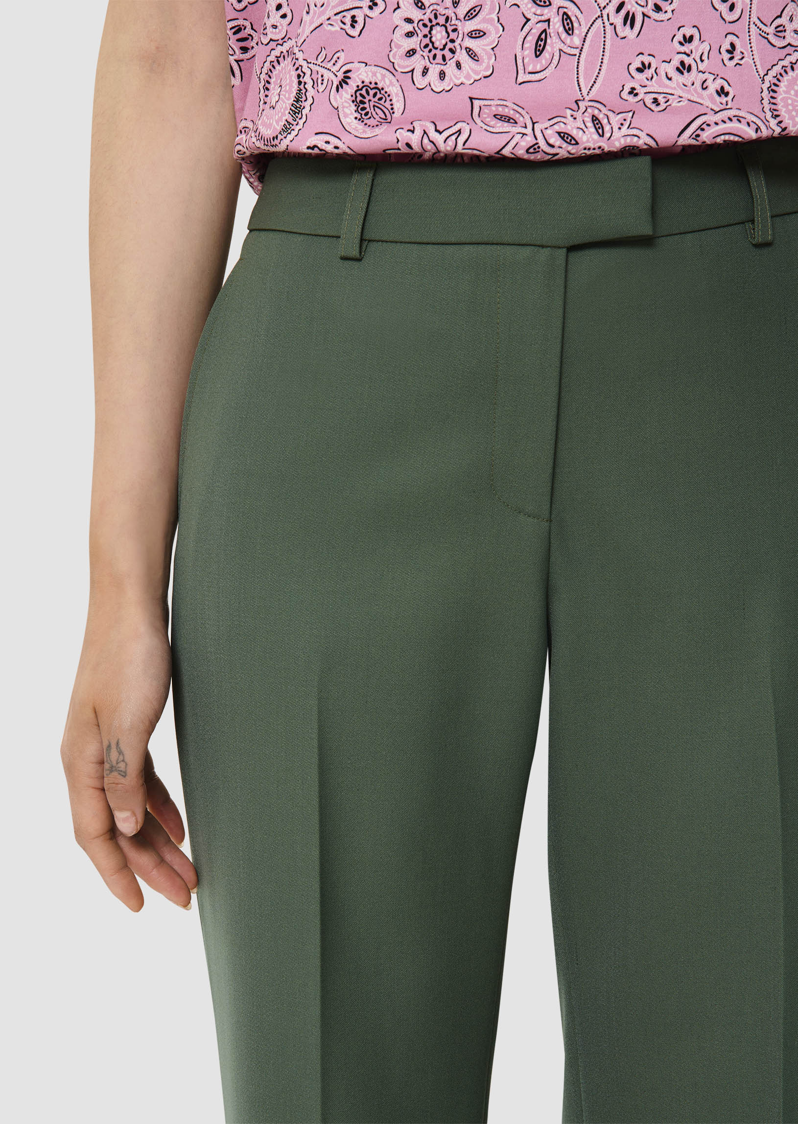 Poupee green tailored wool pants