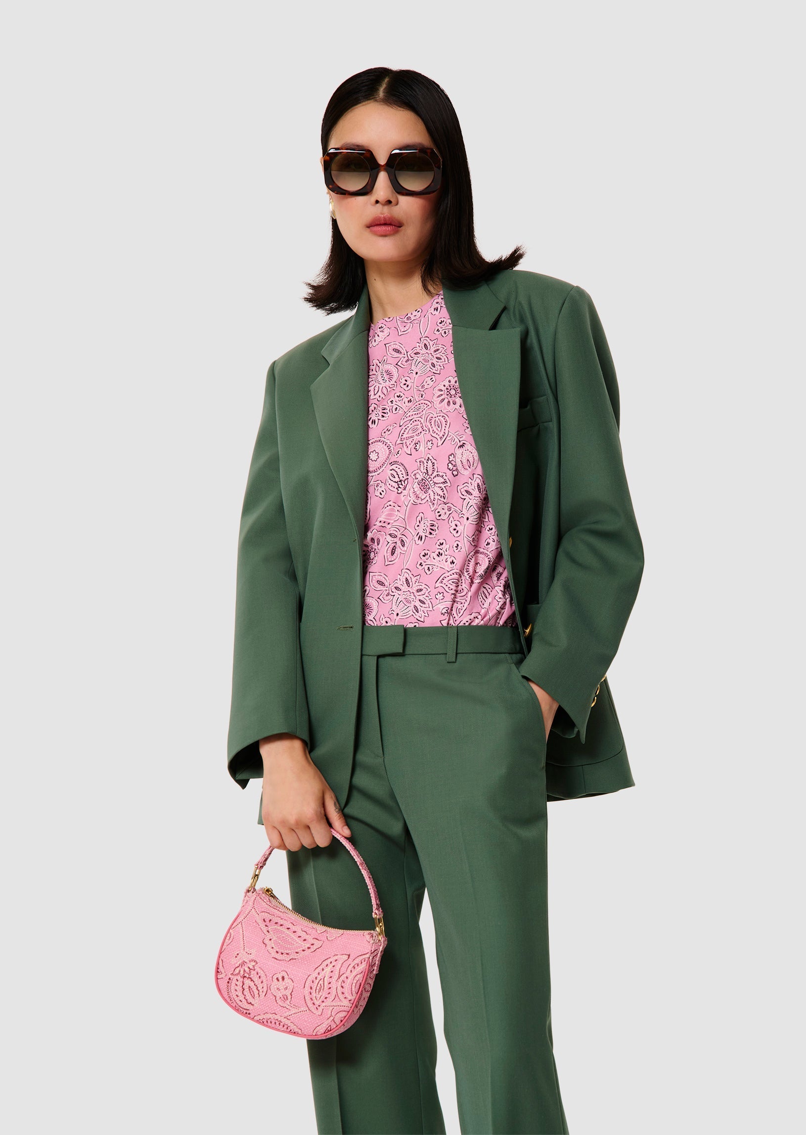 Poupee green tailored wool pants