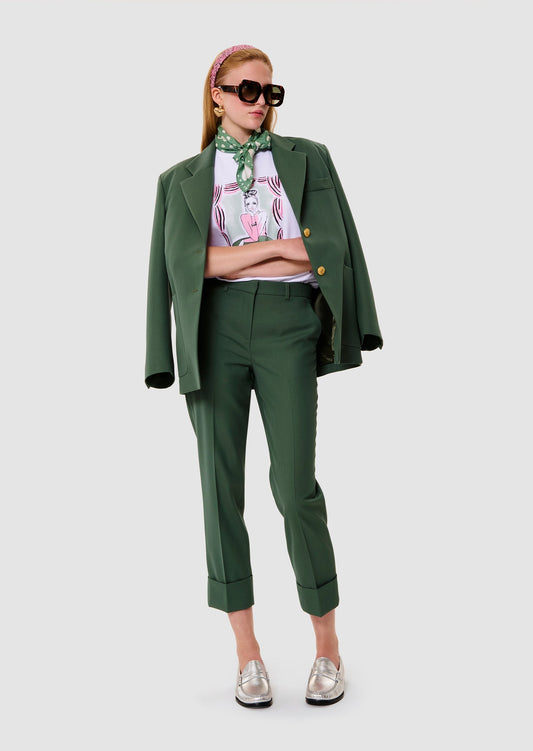 Philippa green tailored wool pants