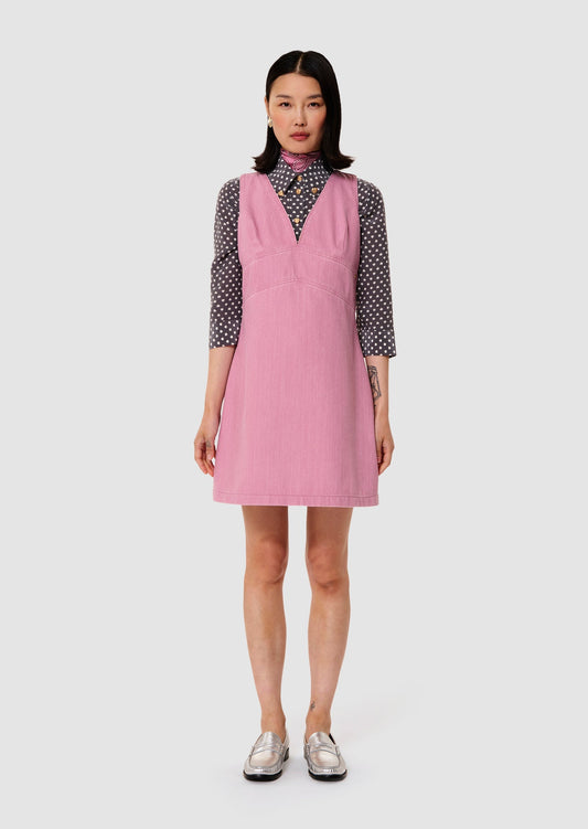 Ricky pink cotton denim dress