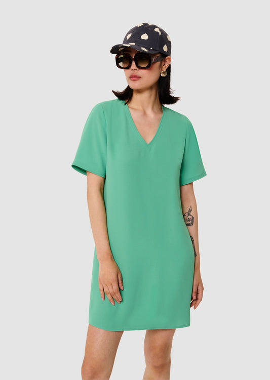 Ruban green crepe dress
