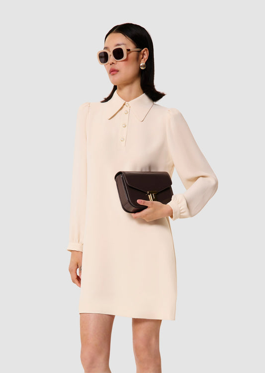 Rolfo ecru crepe dress