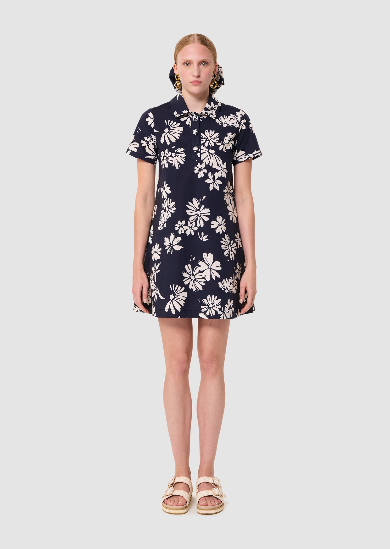 Ritournella midnight blue floral print dress