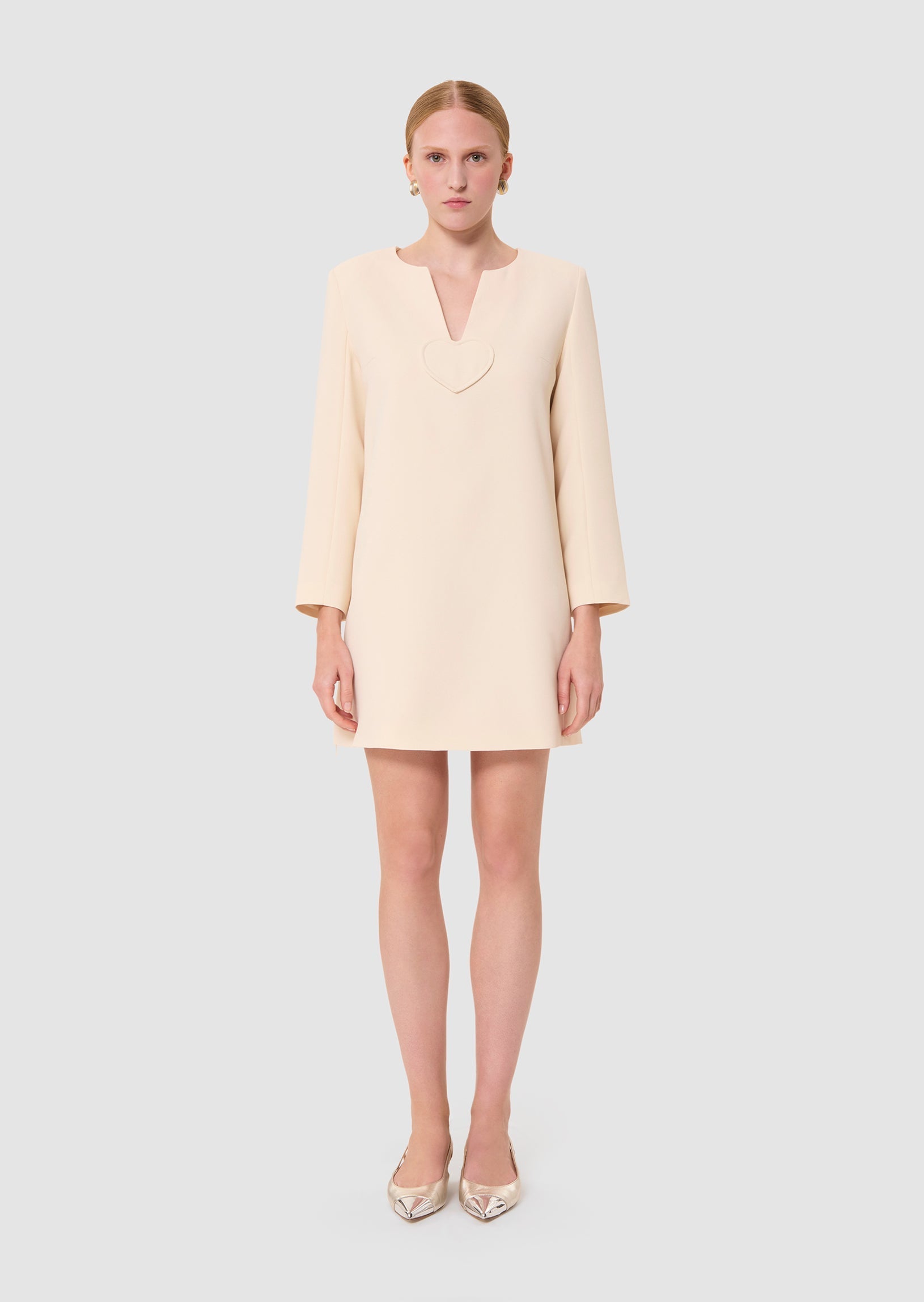 Rheala ecru crepe dress