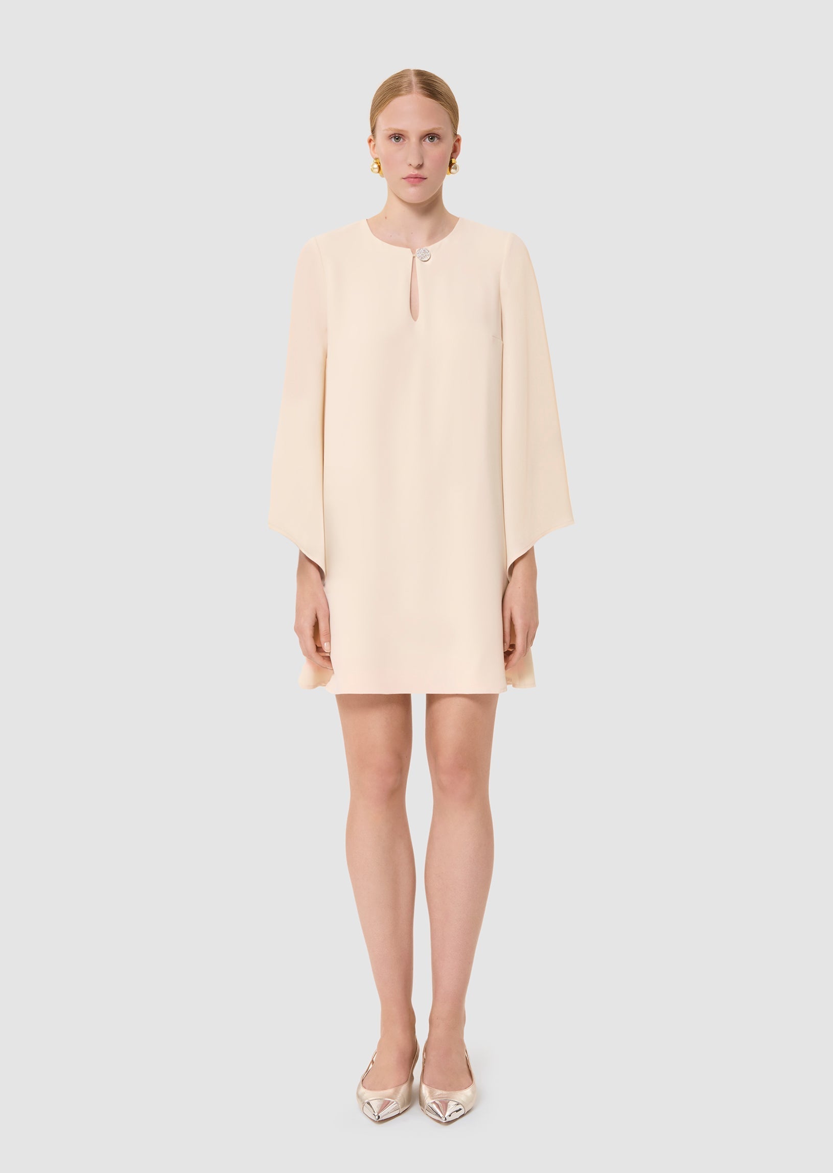 Raonie ecru crepe dress