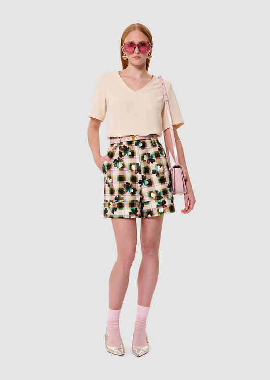 Toscane ecru crepe t-shirt