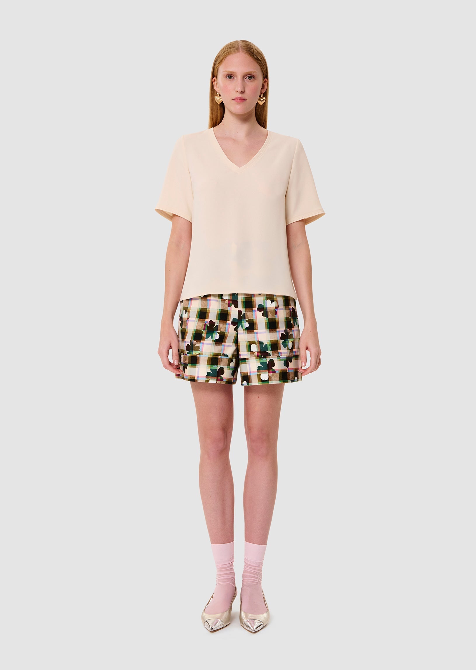 Toscane ecru crepe t-shirt