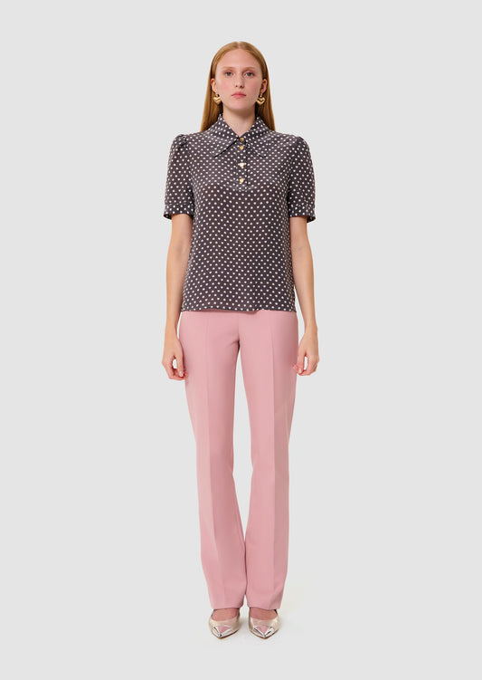 Tonino grey mini hearts print top