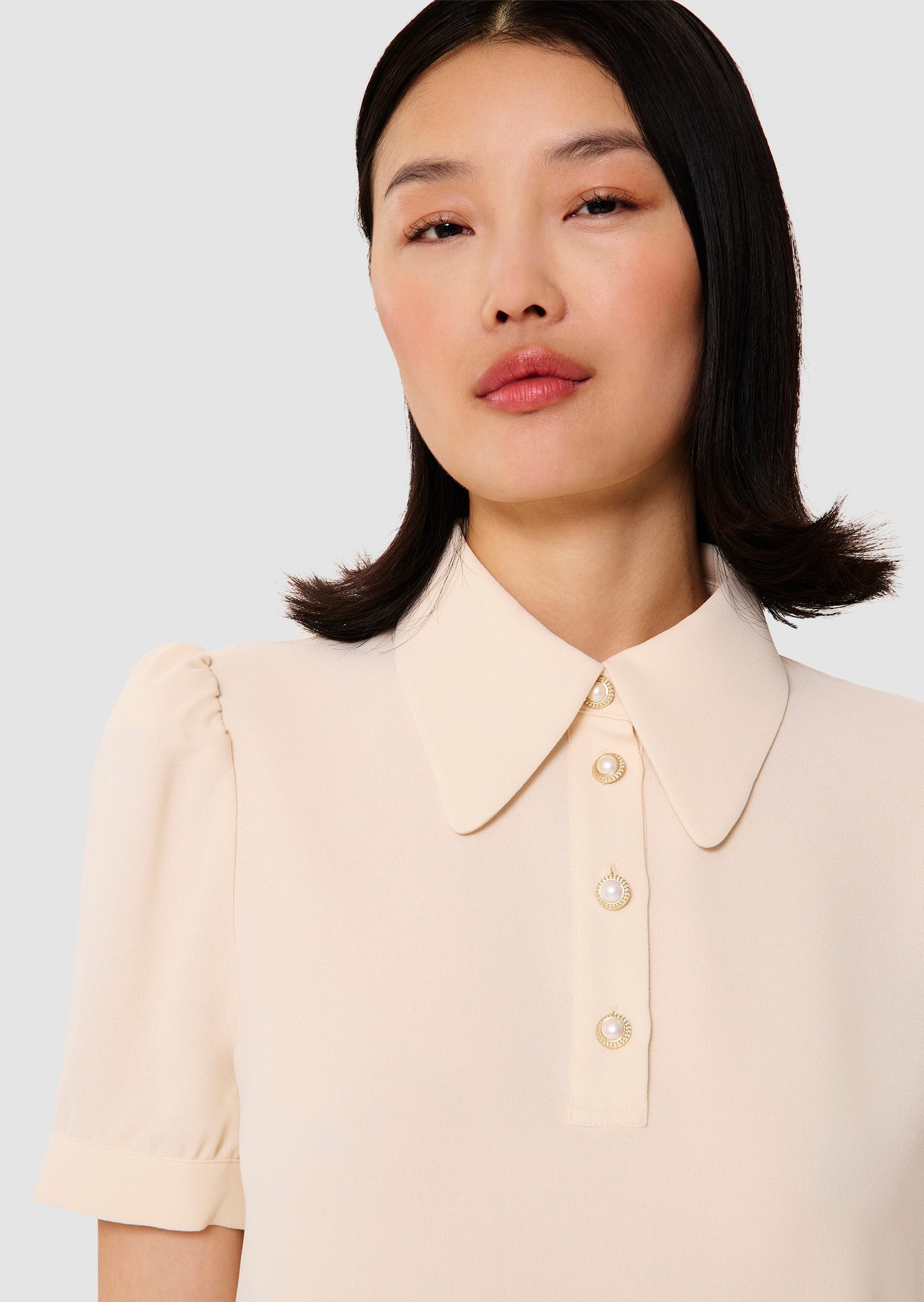 Tonino ecru crepe t-shirt