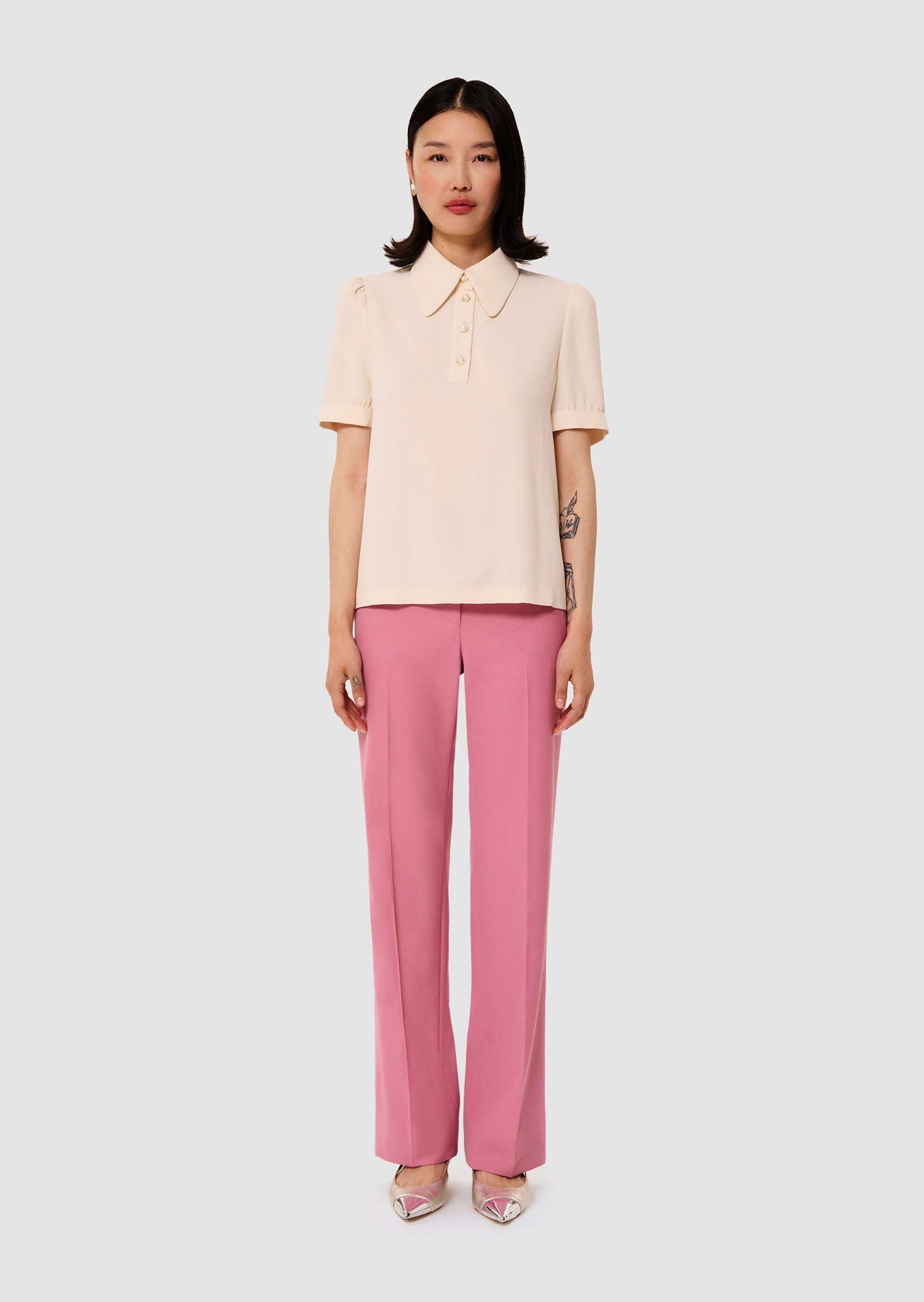 Tonino ecru crepe t-shirt