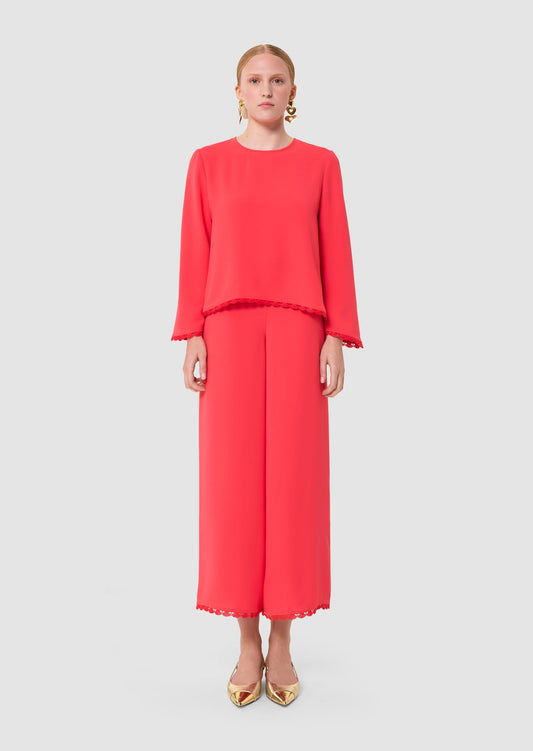 Tazzio red crepe top