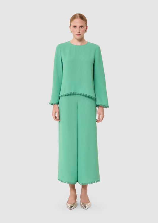 Tazzio green crepe top