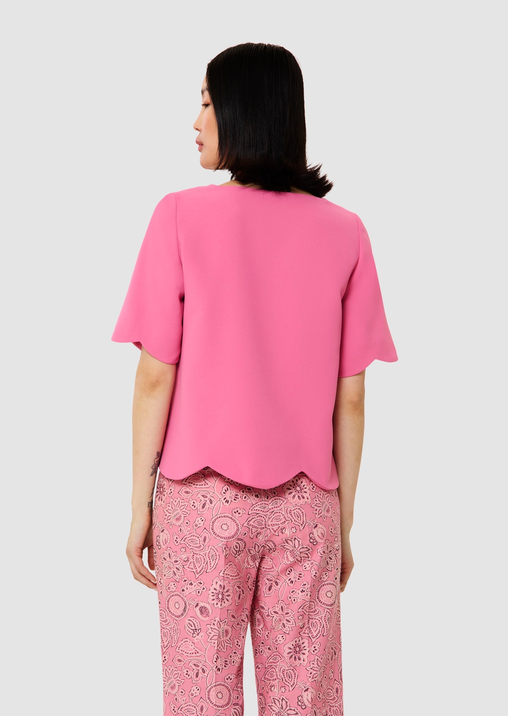 Timothy pink crepe top