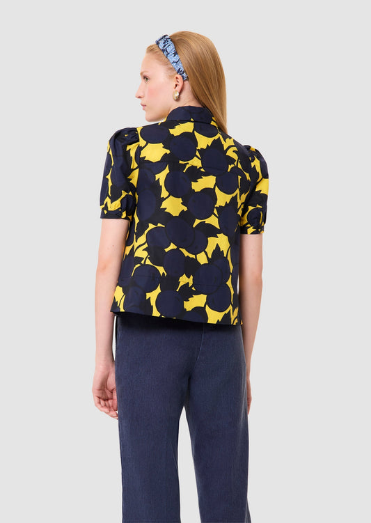 Titouan yellow "cherries" print top