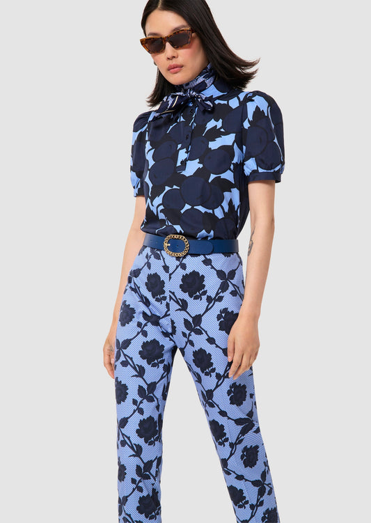 Titouan blue "cherries" print top