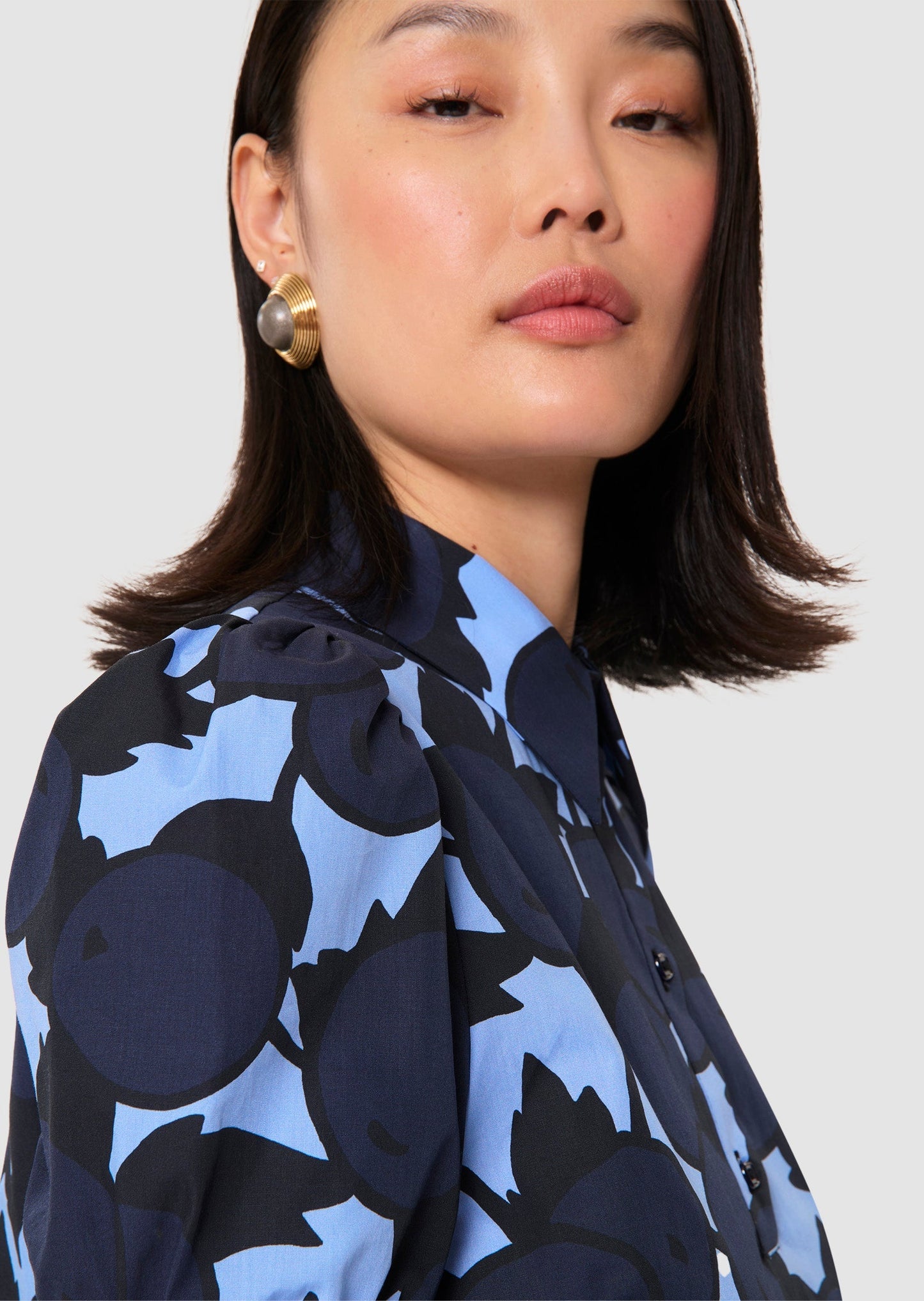 Titouan blue "cherries" print top