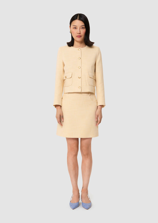 Vinny yellow flammed fabric jacket
