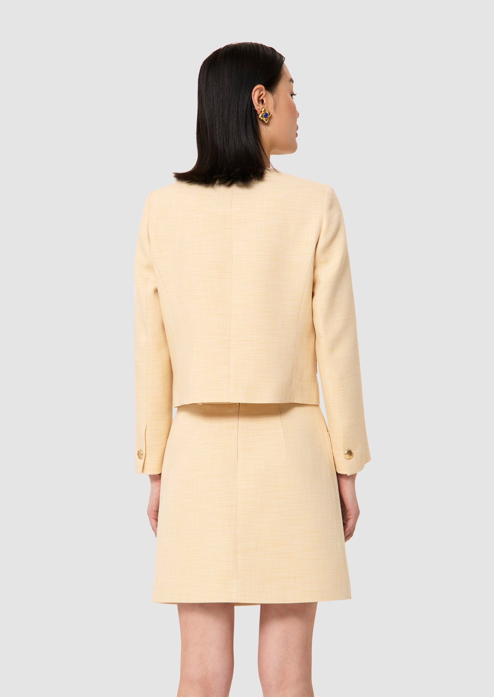 Vinny yellow flammed fabric jacket