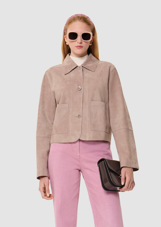 Victor grey velvet leather jacket