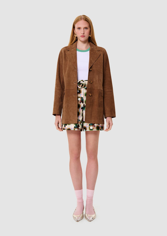 Vanda brown velvet leather jacket